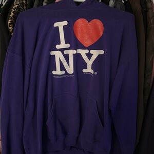 Vintage I Love New York Purple Streetwear Hoodie